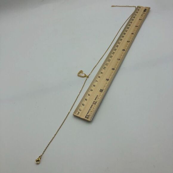 18K Gold Plated Heart Cubic Zirconia Women's Necklace Hypoallergenic Waterproof - Picture 12 of 12